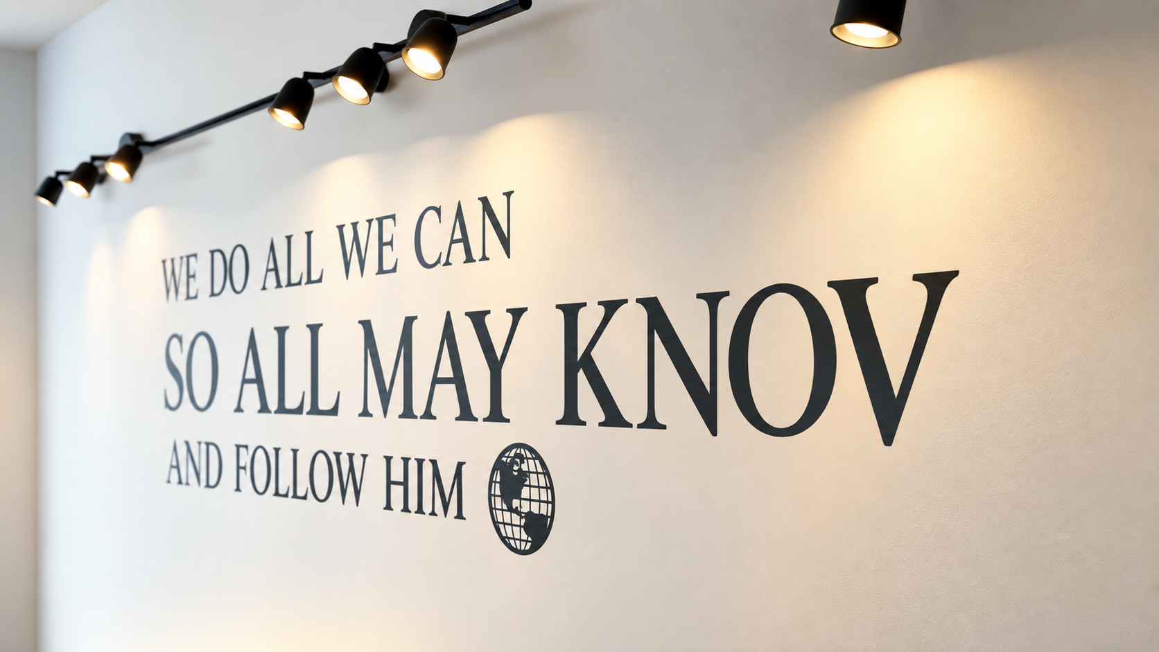 Our mission on the wall: we do all we can so all may know and follow Him
